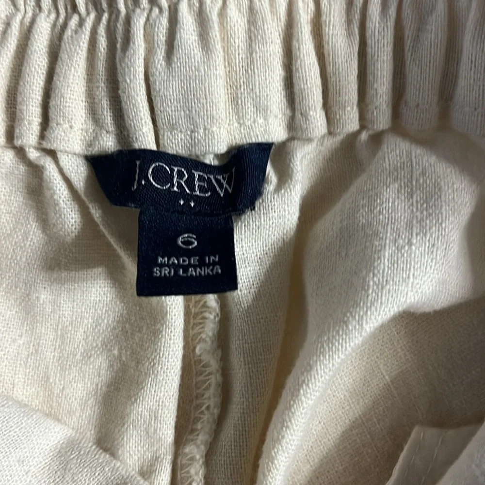 J Crew Cream Wide-Leg Pants with Drawstring - Picture 6 of 9